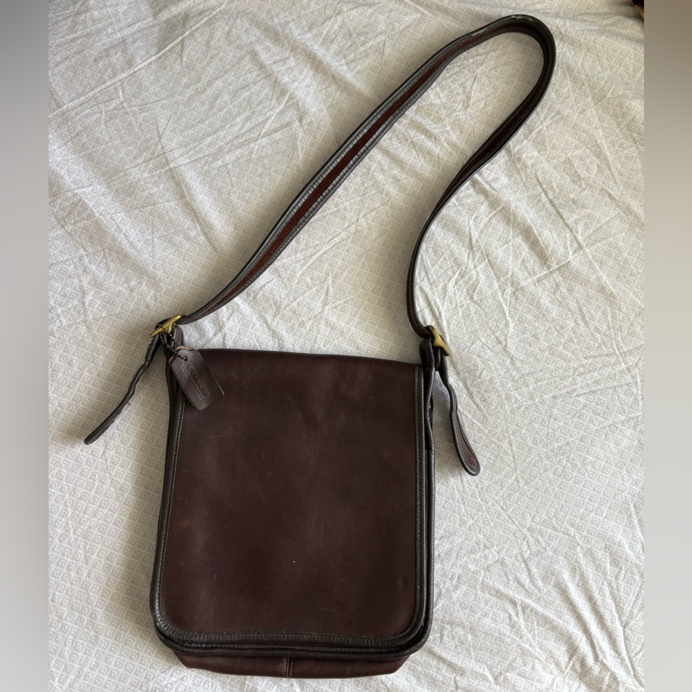 Coach Chocolate Brown Men's Leather Messenger Bag